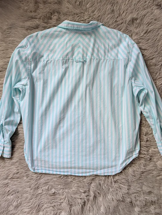 EUC AYR The Deep End Button Down Shirt in Teal Wasabi - Picture 12 of 16